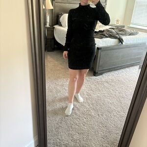 Black Long Sleeve Turtleneck Dress